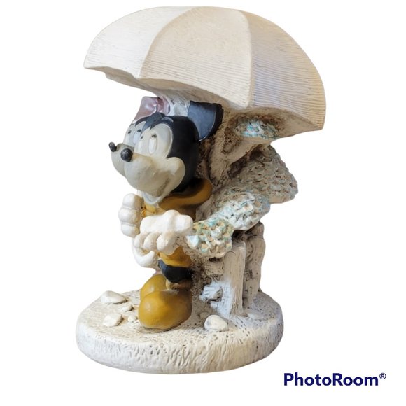 VTG Disney Mickey and Minnie Mouse "Rainy Day" Statue Garden Art - Retired - Picture 3 of 10